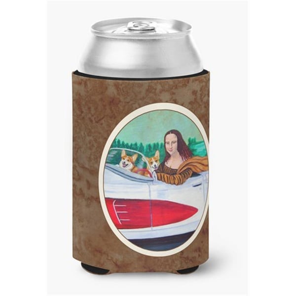 Carolines Treasures Mona Lisa with Corgi Can or Bottle Hugger - 7284CC