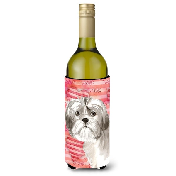 Carolines Treasures Love a Shih Tzu Puppy Wine Bottle Beverge Insulator Hugger - CK1751LITERK
