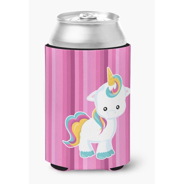 Carolines Treasures Pink Stripes Unicorn Can or Bottle Hugger - BB6806CC