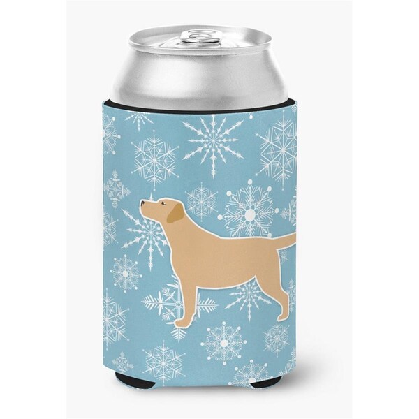 Carolines Treasures Winter Snowflake Yellow Labrador Retriever Can or Bottle Hugger - BB3497CC