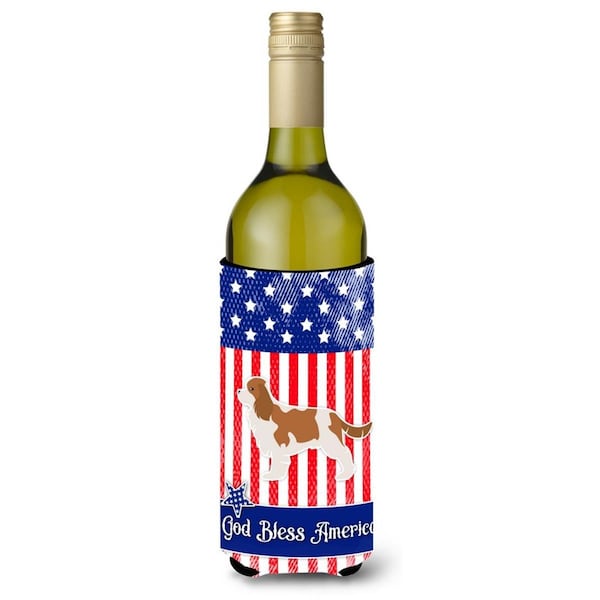 Carolines Treasures USA Patriotic Cavalier King Charles Spaniel Wine Bottle Beverge Insulator Hugger - BB3349LITERK