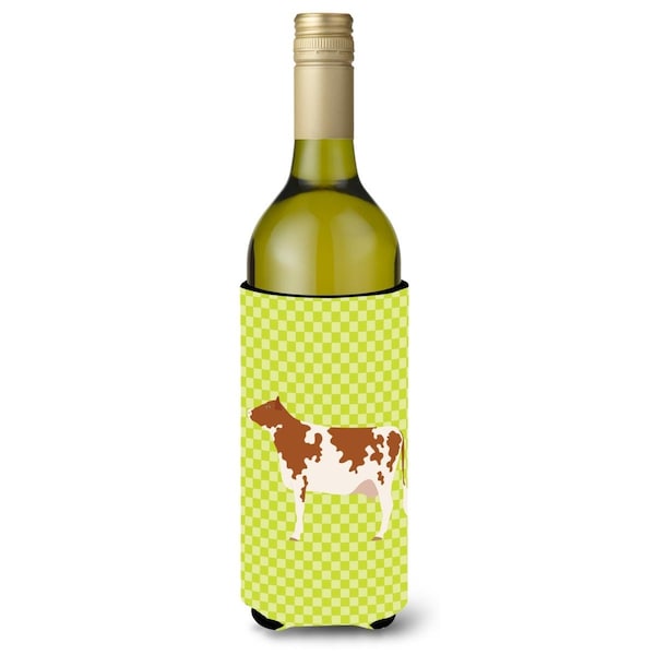 Carolines Treasures Ayrshire Cow Green Wine Bottle Beverge Insulator Hugger - BB7653LITERK