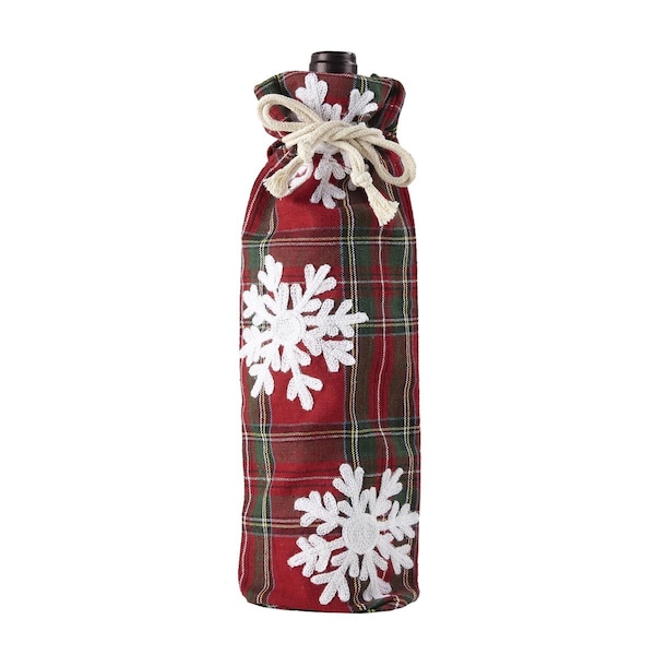 Tarifa 5.5 x 13 in. Snow Flake Wine Bag, 4PK - TA3121437