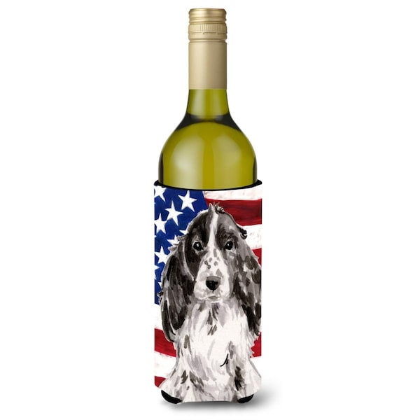 Carolines Treasures Black Parti Patriotic Wine Bottle Beverge Insulator Hugger - BB9378LITERK