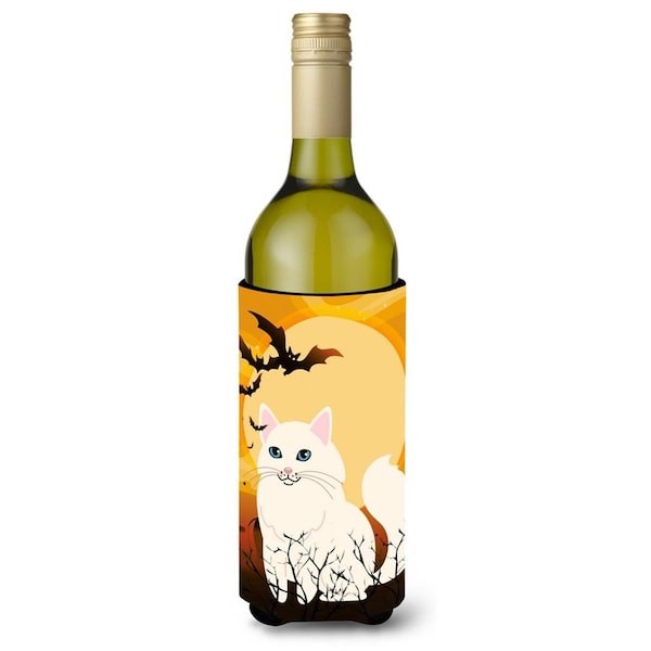 Carolines Treasures Halloween Turkish Angora Cat Wine Bottle Beverge Insulator Hugger - BB4438LITERK