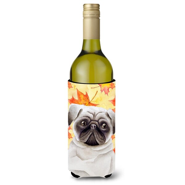 Carolines Treasures Pug Fall Wine Bottle Beverge Insulator Hugger - CK1406LITERK