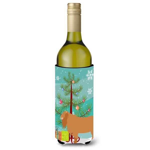 Carolines Treasures American Lamancha Goat Christmas Wine Bottle Beverge Insulator Hugger - BB9252LITERK