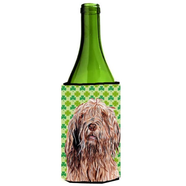 Carolines Treasures Otterhound Lucky Shamrock St. Patricks Day Wine bottle sleeve Hugger  24 Oz. - SC9733LITERK