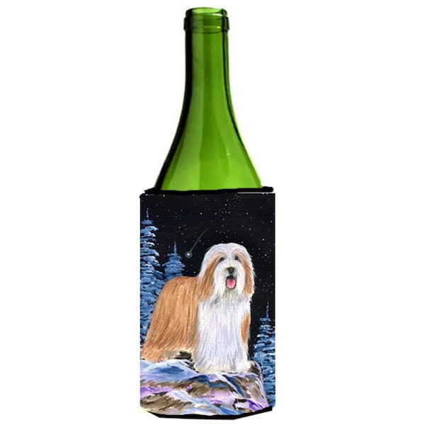 Carolines Treasures Starry Night Bearded Collie Wine bottle sleeve Hugger 24 oz. - SS8451LITERK