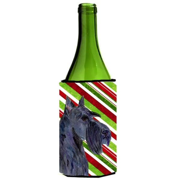 Carolines Treasures Scottish Terrier Candy Cane Holiday Christmas Wine bottle sleeve Hugger - SS4598LITERK