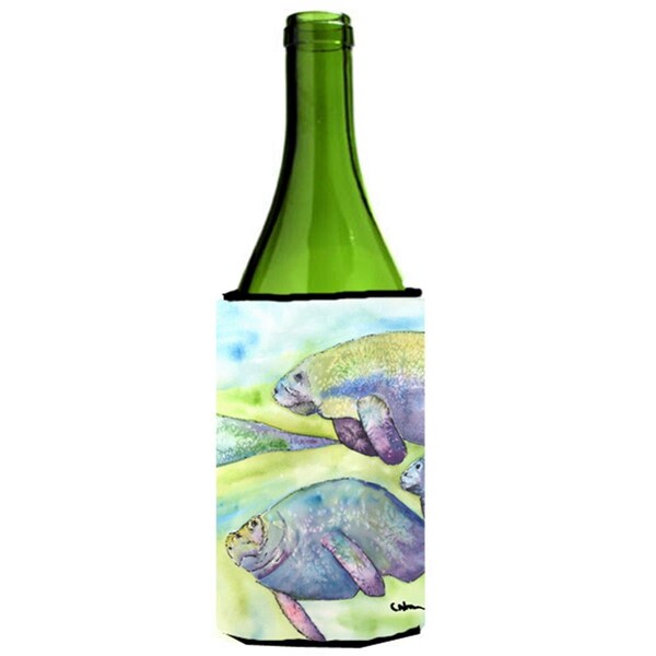 Carolines Treasures Manatee Wine bottle sleeve Hugger 24 oz. - 8544LITERK
