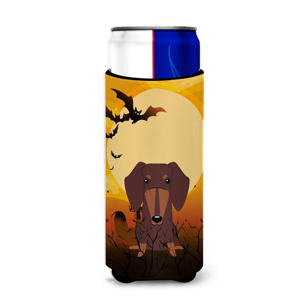 Carolines Treasures Halloween Dachshund Chocolate Michelob Ultra Hugger for Slim Cans - BB4397MUK