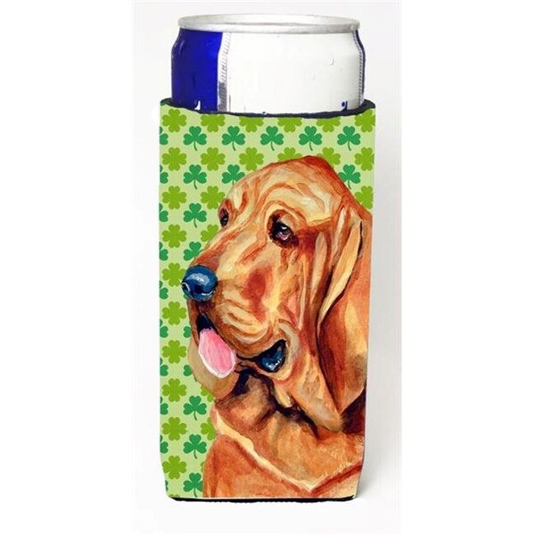 Carolines Treasures Carolines Treasures LH9196MUK Bloodhound St. Patricks Day Shamrock Portrait Michelob Ultra bottle sleeves for slim cans 12 oz. - LH9196MUK