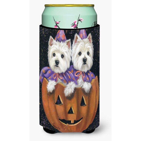 Carolines Treasures 22-24 oz Westie Halloween Pumpkin Ride Tall Boy Hugger - PPP3205TBC