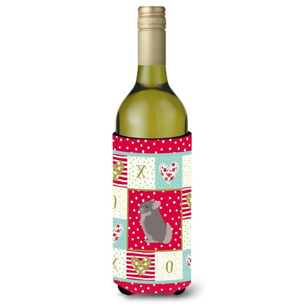 Carolines Treasures 24 oz Beige Wellman Chinchilla Love Wine Bottle Hugger - CK5419LITERK