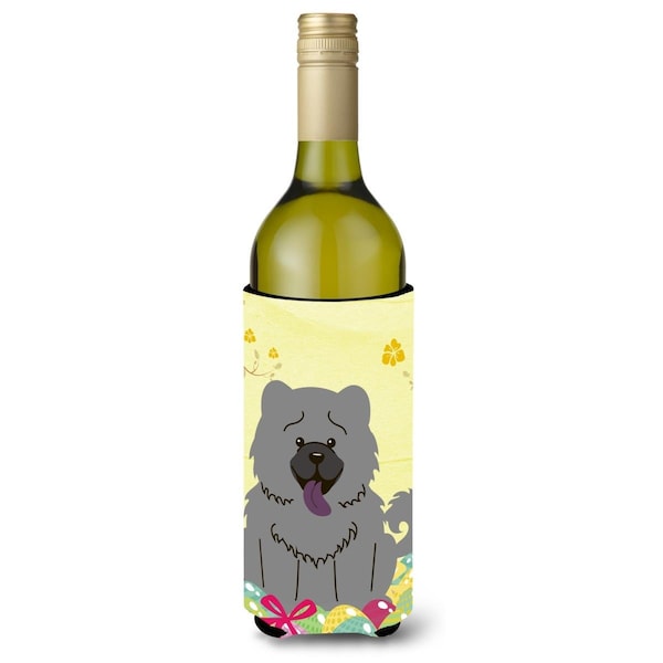 Carolines Treasures Easter Eggs Chow Chow Blue Wine Bottle Beverge Insulator Hugger - BB6139LITERK