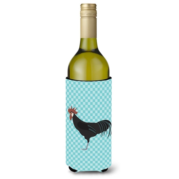 Carolines Treasures Minorca Ctalalan Chicken Blue Check Wine Bottle Beverge Insulator Hugger - BB8015LITERK