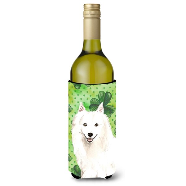 Carolines Treasures Shamrocks Japanese Spitz Wine Bottle Beverge Insulator Hugger - CK1801LITERK