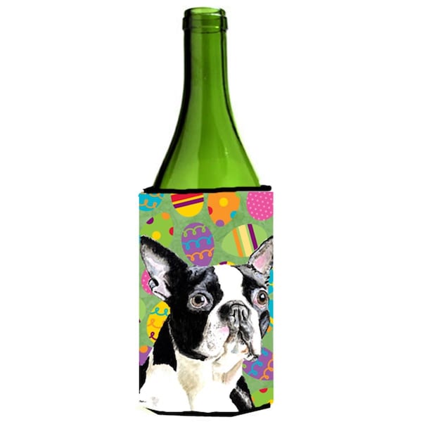 Carolines Treasures Boston Terrier Easter Eggtravaganza Wine Bottle  Hugger - 24 oz. - SC9440LITERK