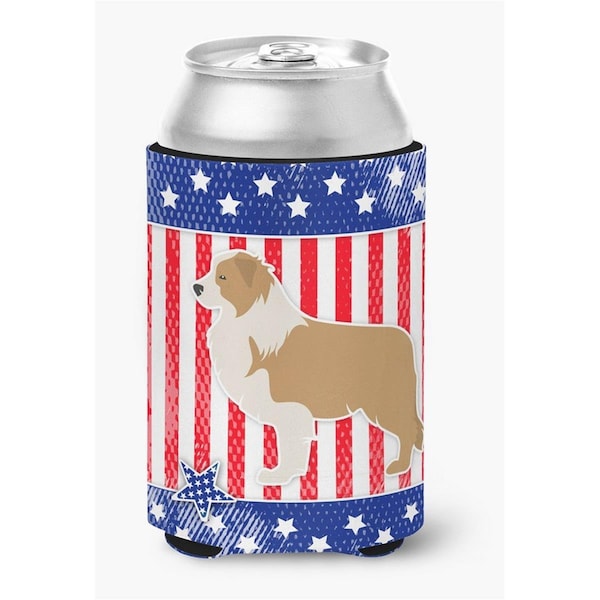 Carolines Treasures USA Patriotic Red Border Collie Can or Bottle Hugger - BB3322CC