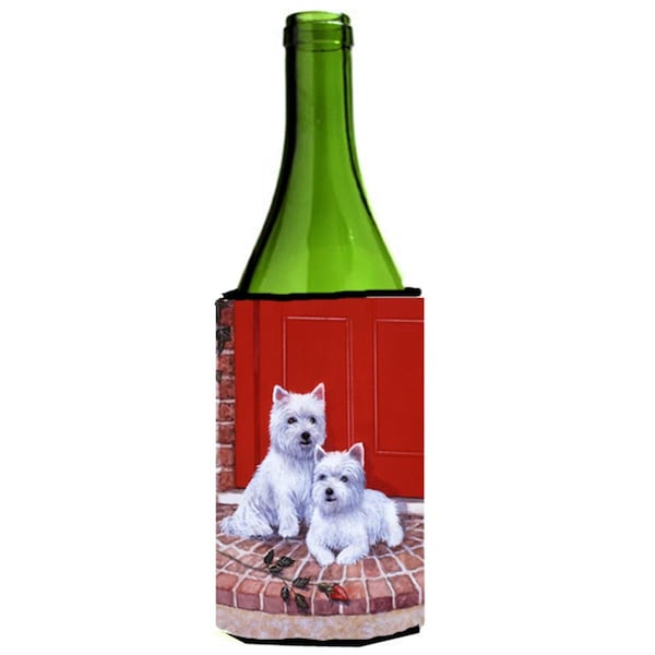 Carolines Treasures Red Door Westies Wine Bottle Can cooler Hugger - BDBA0348LITERK