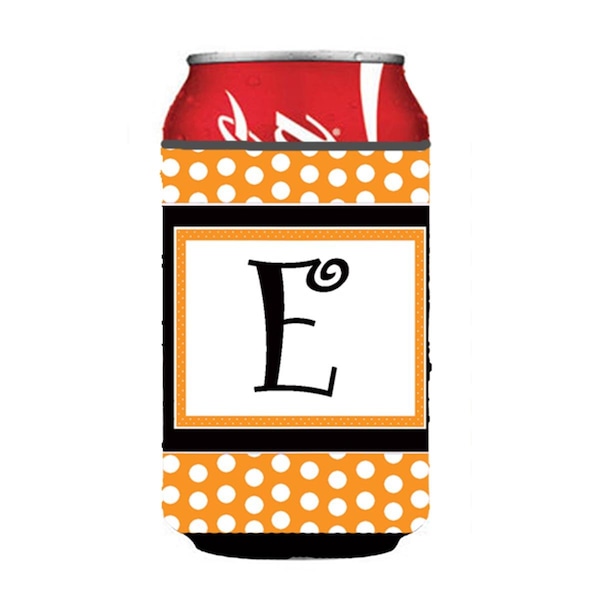 Carolines Treasures Letter E Initial Monogram - Orange Polkadots Can Or Bottle  Hugger - CJ1033-ECC