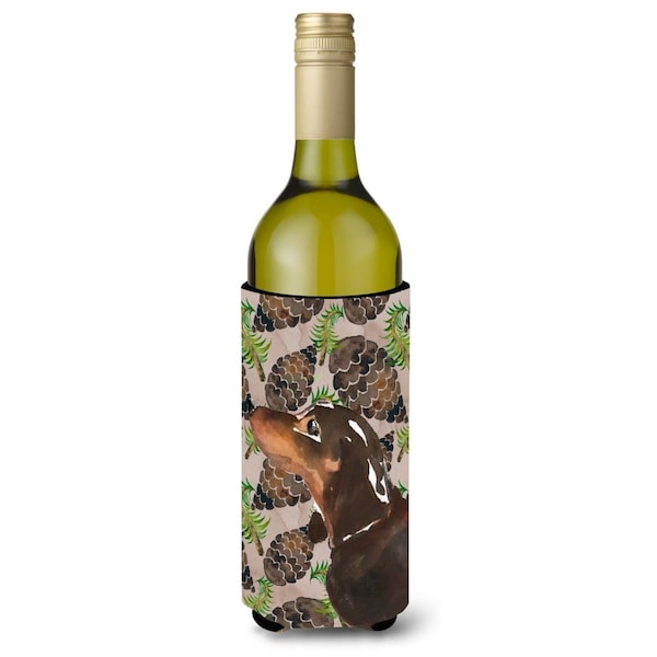 Carolines Treasures Black and Tan Dachshund Pine Cones Wine Bottle Beverge Insulator Hugger - BB9580LITERK