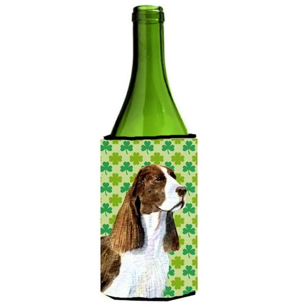 Carolines Treasures Springer Spaniel St. Patricks Day Shamrock Wine bottle sleeve Hugger - 24 oz. - SS4444LITERK