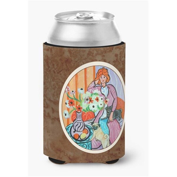 Carolines Treasures Lady with Her Pug Can or Bottle Hugger, 0.25 x 4 x 5.5 in. - 7266CC