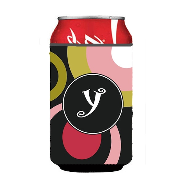 Carolines Treasures Monogram - Retro in Black Can or Bottle  Hugger - AM1001-YCC