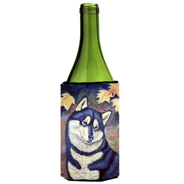 Carolines Treasures Fall Leaves Siberian Husky Wine bottle sleeve Hugger - 24 oz. - 7173LITERK
