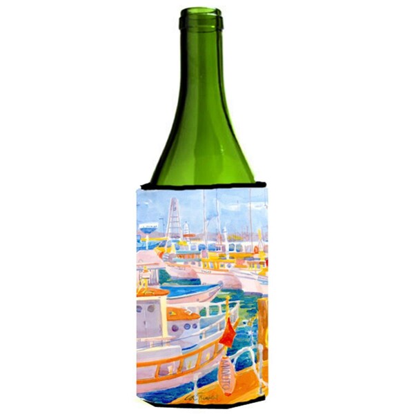 Carolines Treasures Shirmp Boats Wine Bottle  Hugger - 24 oz. - 6017LITERK