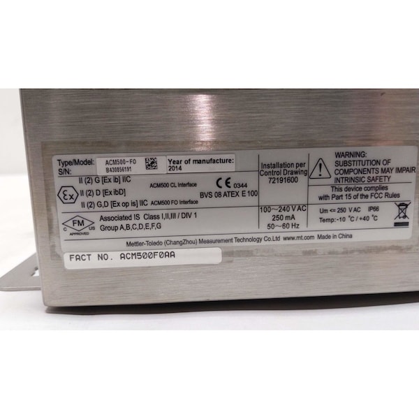 Comunicación PLC y módulo DCS de Mettler - Toledo - ACM500-F0