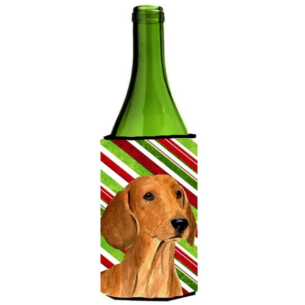 Carolines Treasures Dachshund Candy Cane Holiday Christmas Wine Bottle  Hugger - 24 oz. - SS4556LITERK