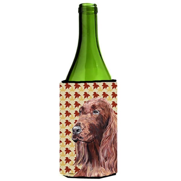 Carolines Treasures Irish Setter Fall Leaves Wine Bottle   Hugger - SC9538LITERK