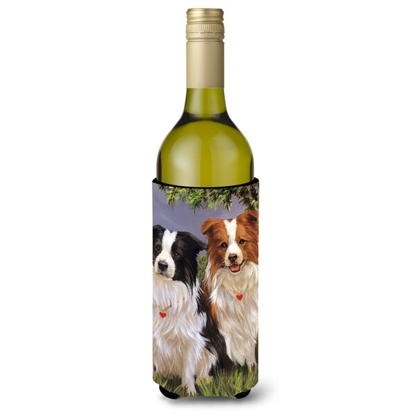 Carolines Treasures 24 oz Border Collie Patrol Wine Bottle Hugger - PPP3029LITERK
