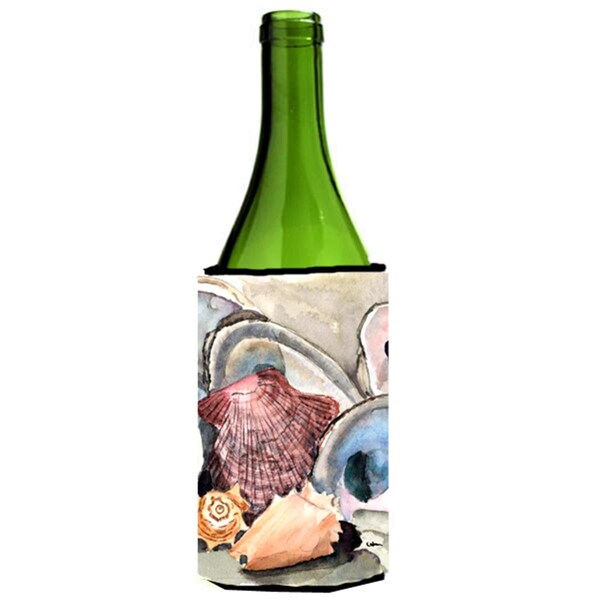 Carolines Treasures Sea Shells Wine bottle sleeve Hugger 24 oz. - 8619LITERK