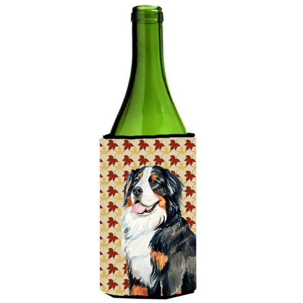 Carolines Treasures Bernese Mountain Dog Fall Leaves Portrait Wine Bottle  Hugger - 24 oz. - LH9109LITERK