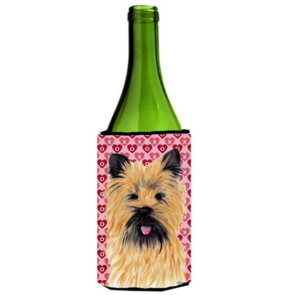 Carolines Treasures Cairn Terrier Hearts Valentines Day Portrait Wine bottle sleeve Hugger - SC9264LITERK