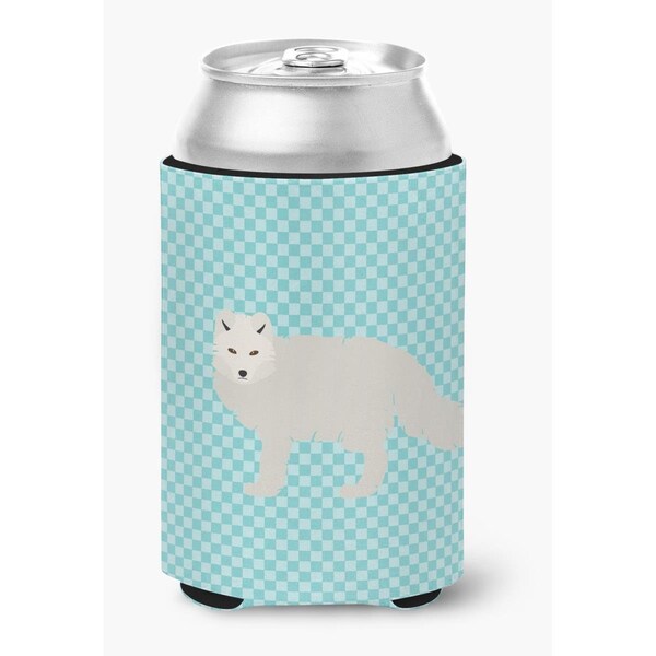 Carolines Treasures White Arctic Fox Blue Check Can or Bottle Hugger - BB8051CC
