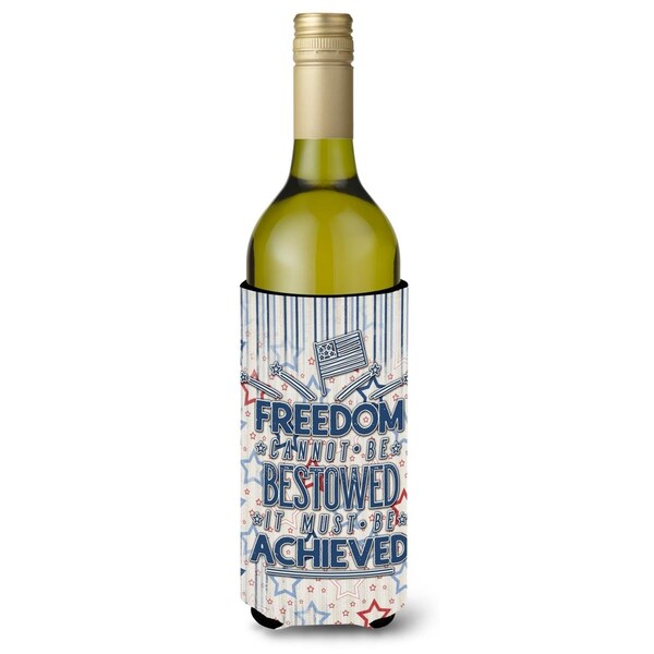 Carolines Treasures Freedom Must be Achieved Wine Bottle Beverge Insulator Hugger - BB5443LITERK