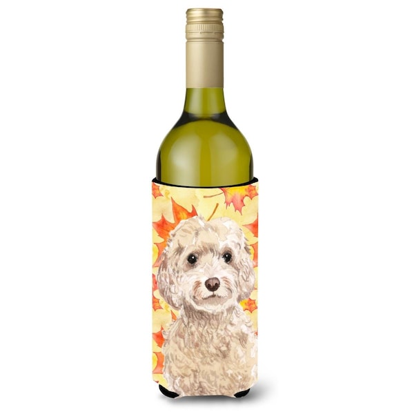 Carolines Treasures Champagne Cockapoo Fall Wine Bottle Beverge Insulator Hugger - BB9515LITERK