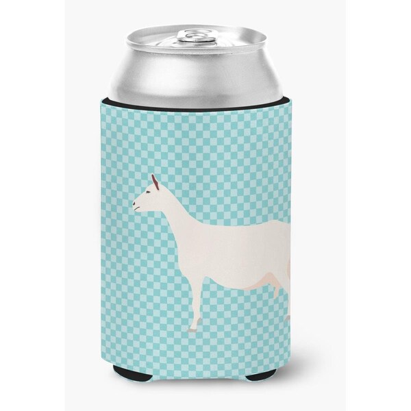 Carolines Treasures Saanen Goat Blue Check Can or Bottle Hugger - BB8063CC