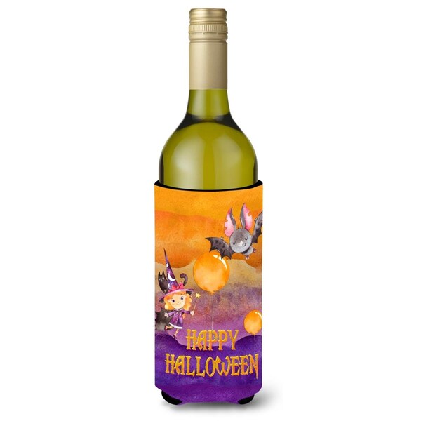 Carolines Treasures Halloween Little Witch & Bat Wine Bottle Beverge Insulator Hugger - BB7458LITERK