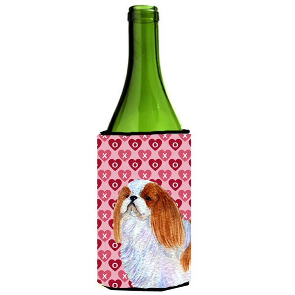 Carolines Treasures English Toy Spaniel Hearts Love And Valentines Day Wine bottle sleeve Hugger - SS4507LITERK