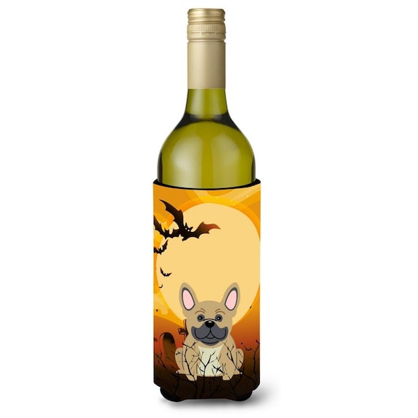 Carolines Treasures Halloween French Bulldog Cream Wine Bottle Beverge Insulator Hugger - BB4276LITERK