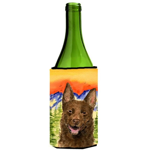 Carolines Treasures Australian Kelpie Wine bottle sleeve Hugger - SS8422LITERK