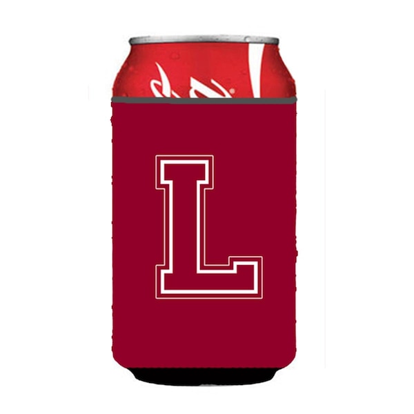Carolines Treasures Letter L Initial Monogram - Maroon And White Can Or Bottle  Hugger - CJ1032-LCC
