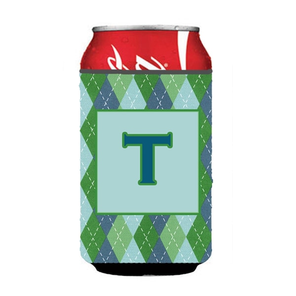 Carolines Treasures Letter T Initial Monogram - Blue Argoyle Can Or Bottle  Hugger - CJ1020-TCC