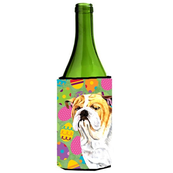 Carolines Treasures Bulldog English Easter Eggtravaganza Wine Bottle  Hugger - 24 oz. - SC9454LITERK